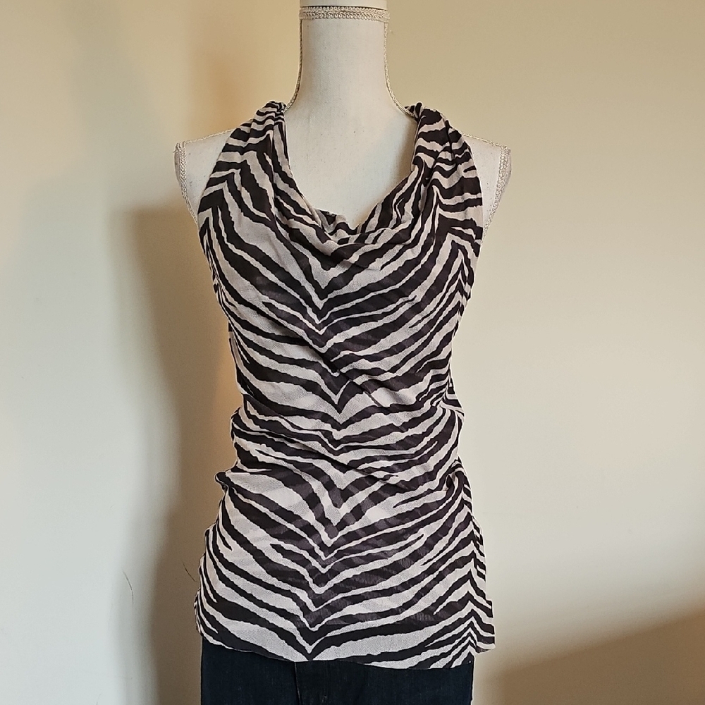 Zebra Print Sleeveless Top - image 1